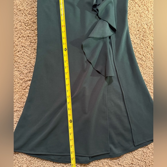 Woosea Bodycon Mermaid Evening Long Dress, Dark Green, side slit, size medium - Picture 9 of 13